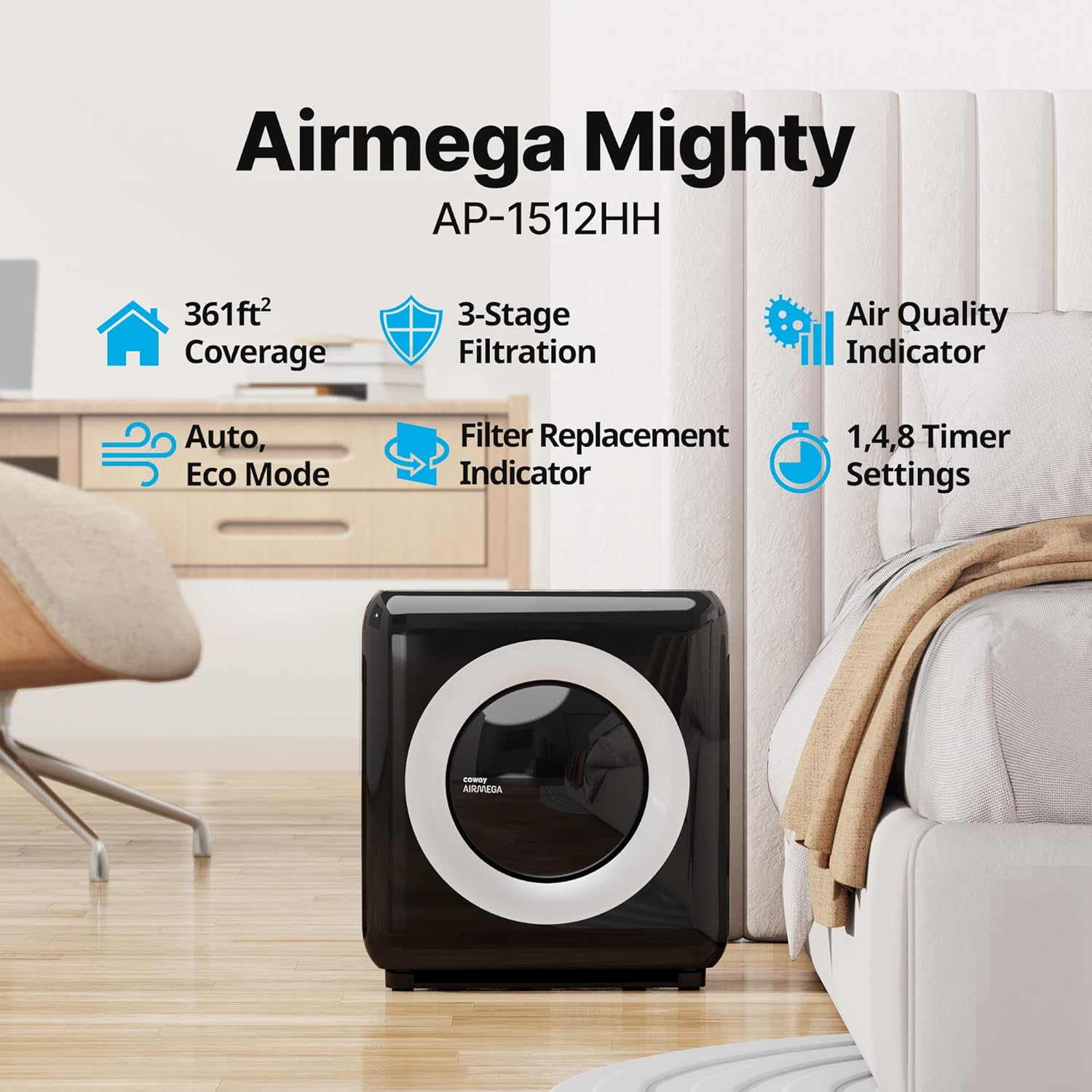 Coway Airmega AP-1512HH Mighty (clean air, better sleep)